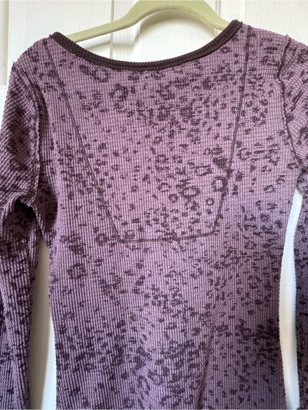 We The Free Mauve Ribbed Henley with Dark Trim - Picture 6 of 6